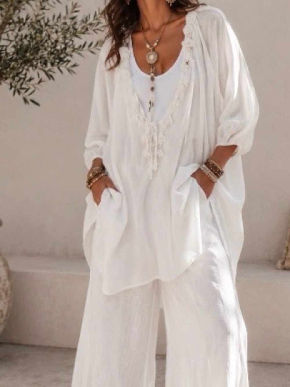 Calypso 100% Cotton Tunic Cover-Up 🌿
One Size Fits Most